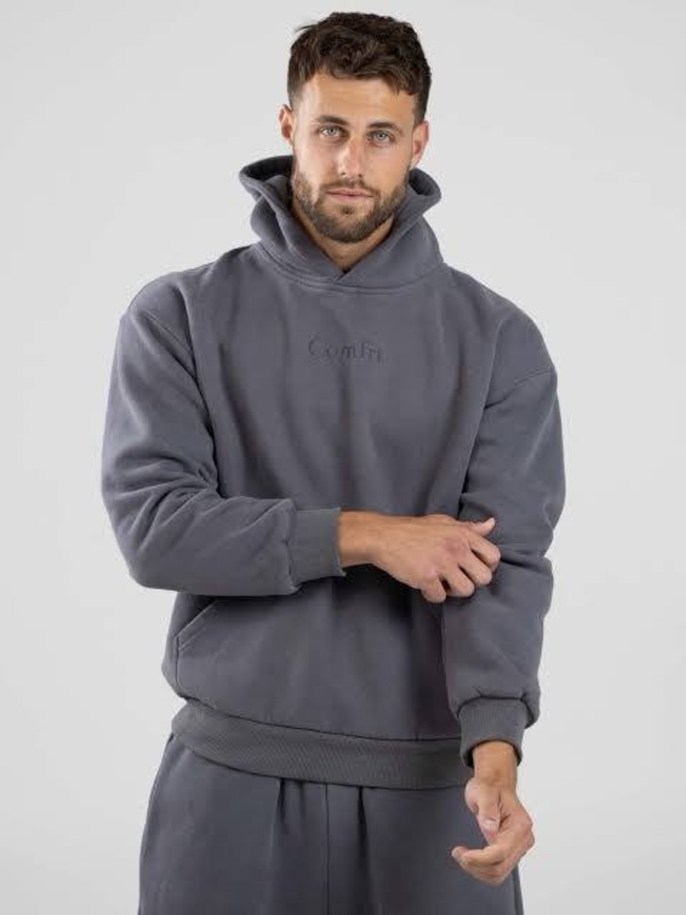 Comfrt Signature Medium Steel Gray Hoodie Sweatshirt